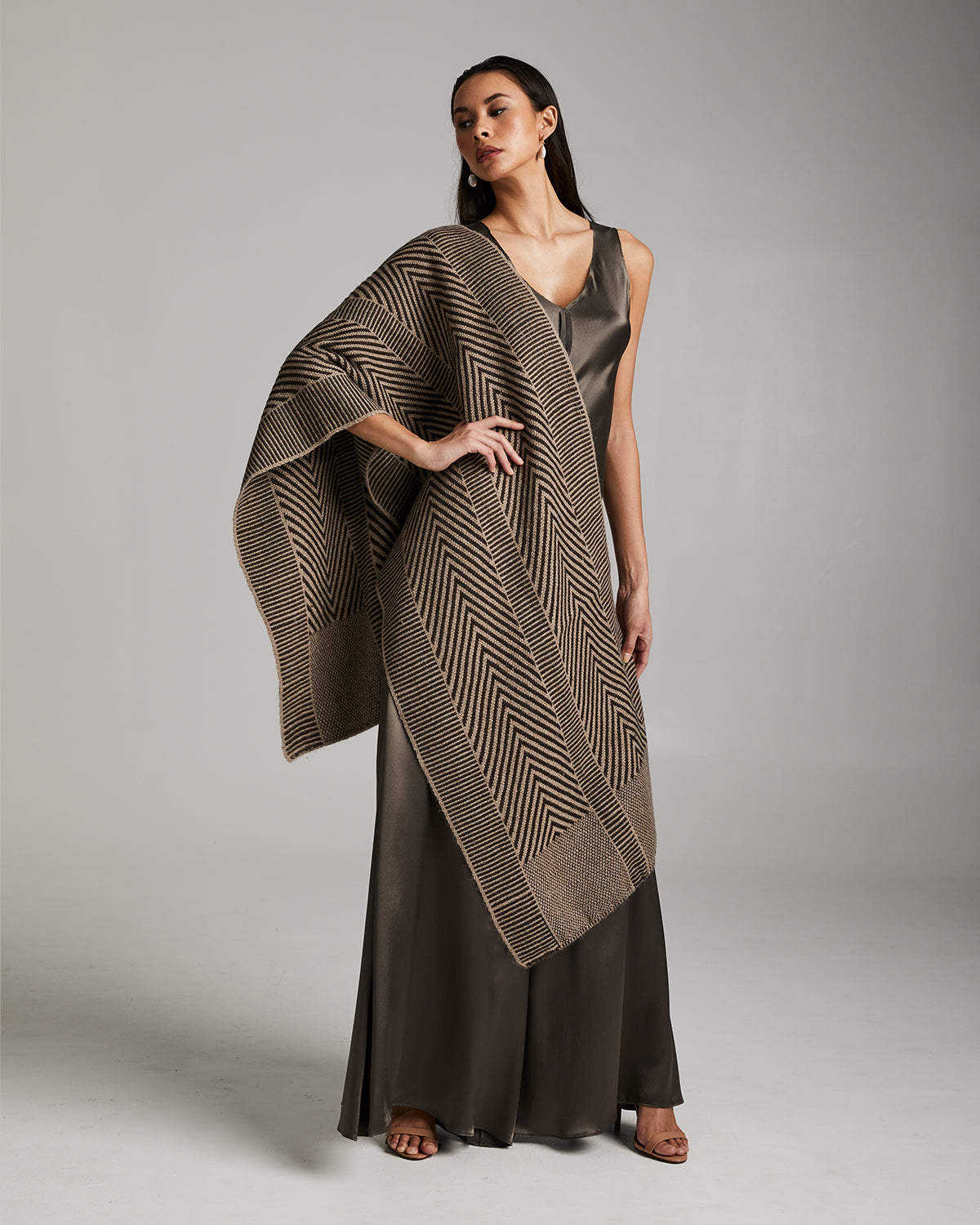 Chevron Shawl in Baby Alpaca - Sumiye Co