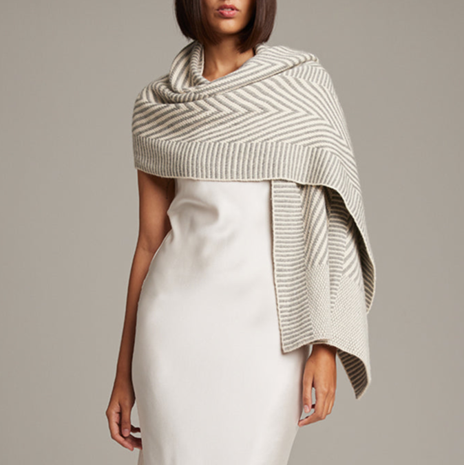 Chevron Shawl in Baby Alpaca - Sumiye Co