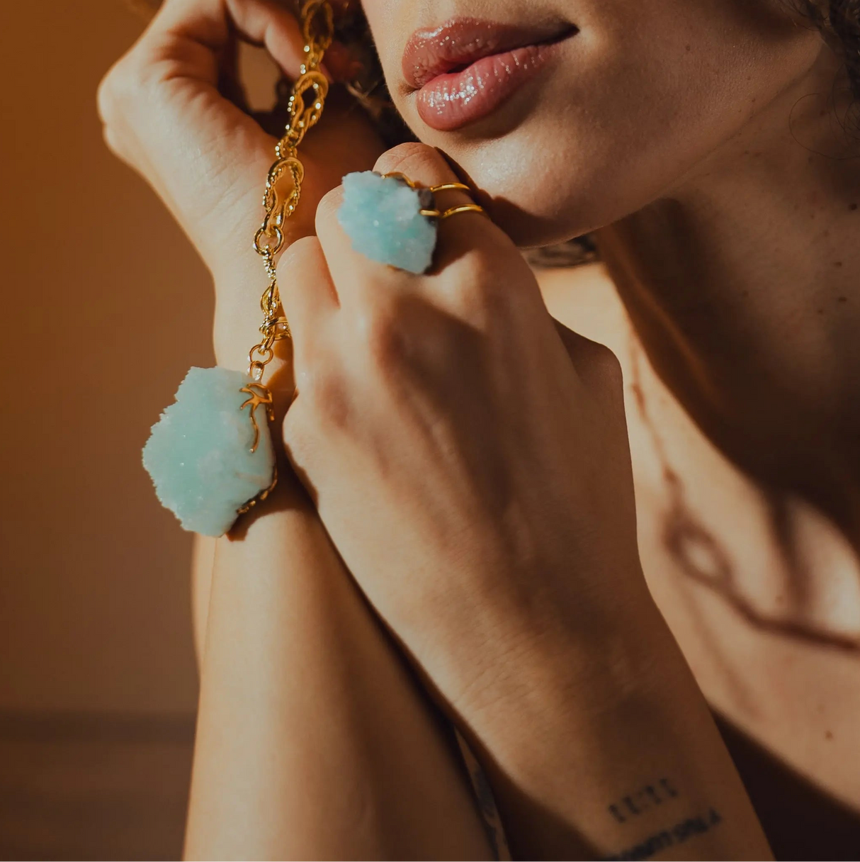 Ring with Blue Crystal | Power and Timeless Elegance by Phoebe`s - Sumiye Co