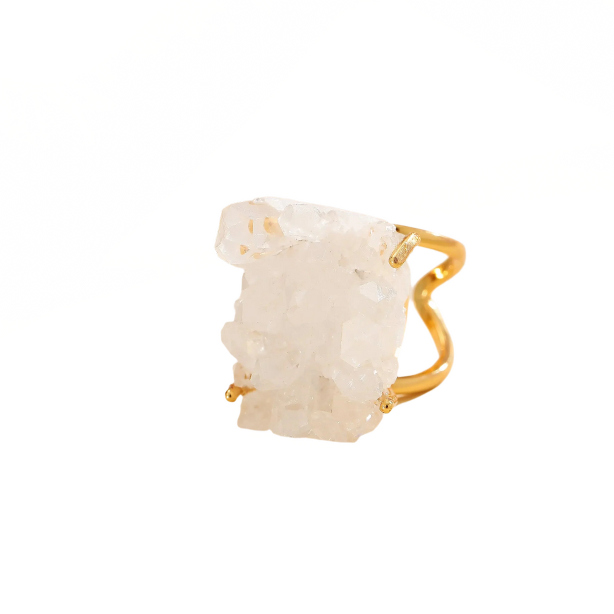 Clear Quartz Ring: Perfect Blend of Clarity and Timeless Elegance by Phoebe`s - Sumiye Co