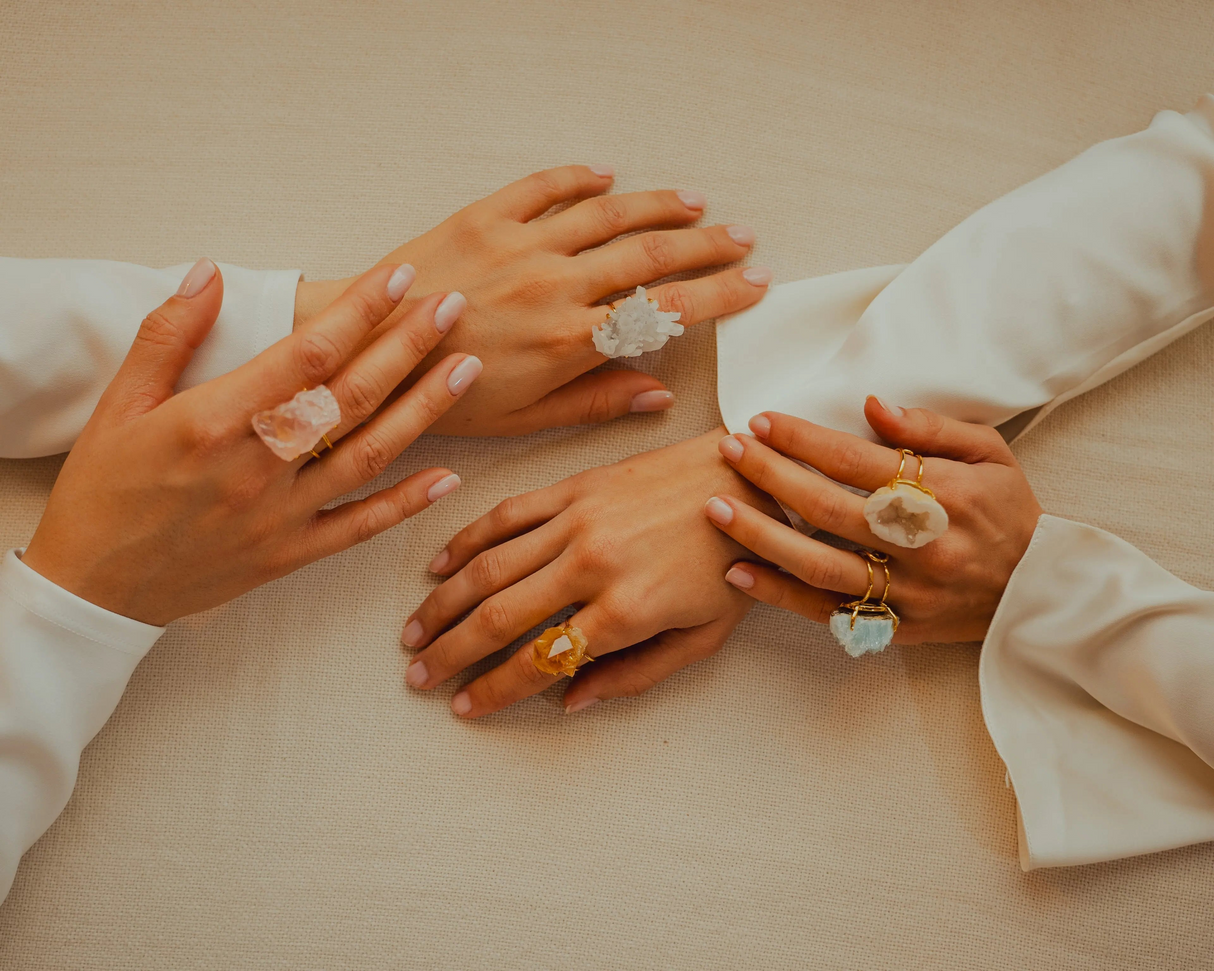 Clear Quartz Ring: Perfect Blend of Clarity and Timeless Elegance by Phoebe`s - Sumiye Co