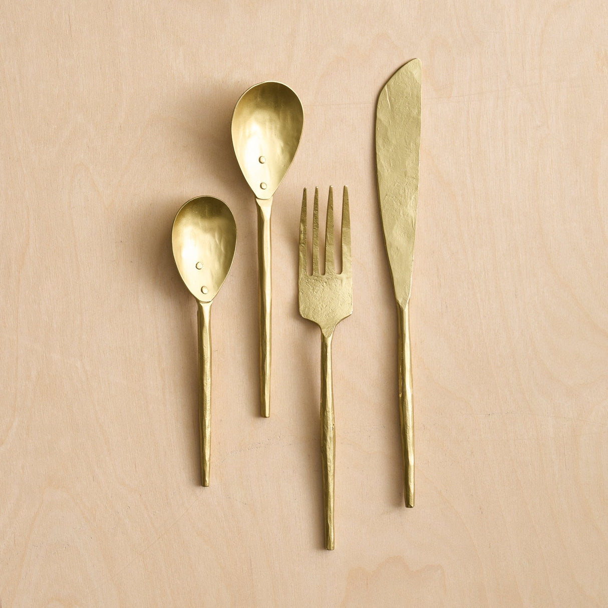 Forge Brass Flatware - Set of 4 - Sumiye Co
