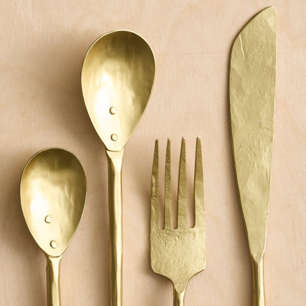Forge Brass Flatware - Set of 4 - Sumiye Co