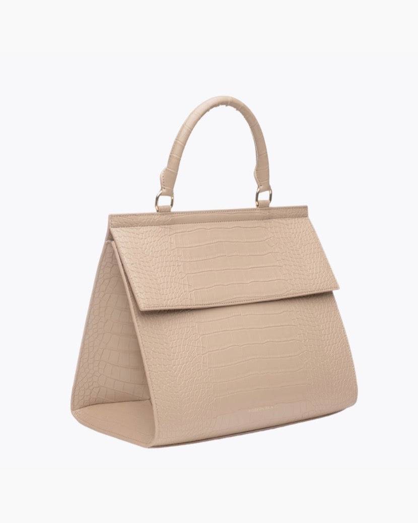 The Large Luncher - Cream Croc | Designer Lunch Bags & Totes - Sumiye Co