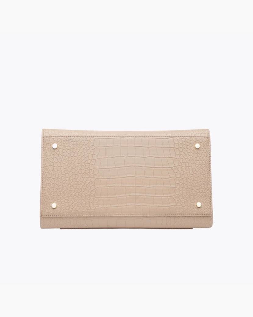 The Large Luncher - Cream Croc | Designer Lunch Bags & Totes - Sumiye Co