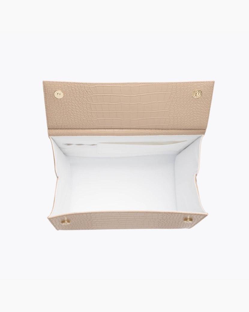 The Large Luncher - Cream Croc | Designer Lunch Bags & Totes - Sumiye Co