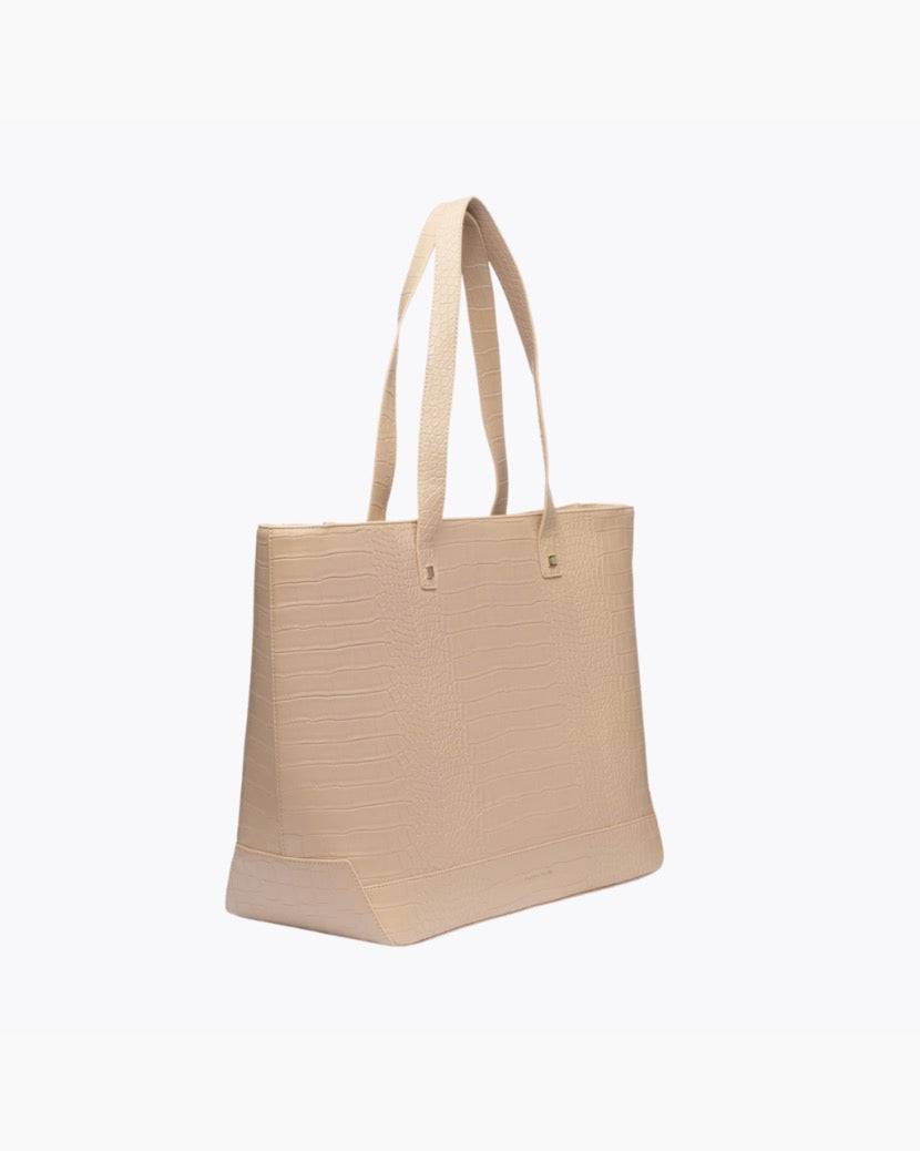The Tote - Cream Croc | Designer Lunch Bags & Totes - Sumiye Co
