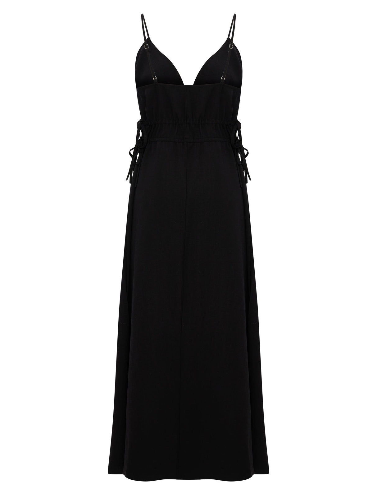 Sofia Ties Maxi Dress - Black - Sumiye Co