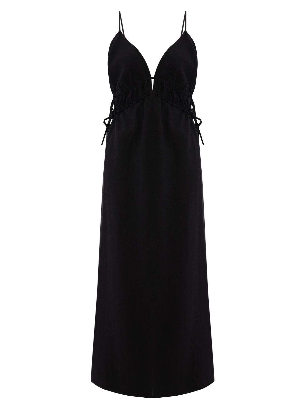 Sofia Ties Maxi Dress - Black - Sumiye Co