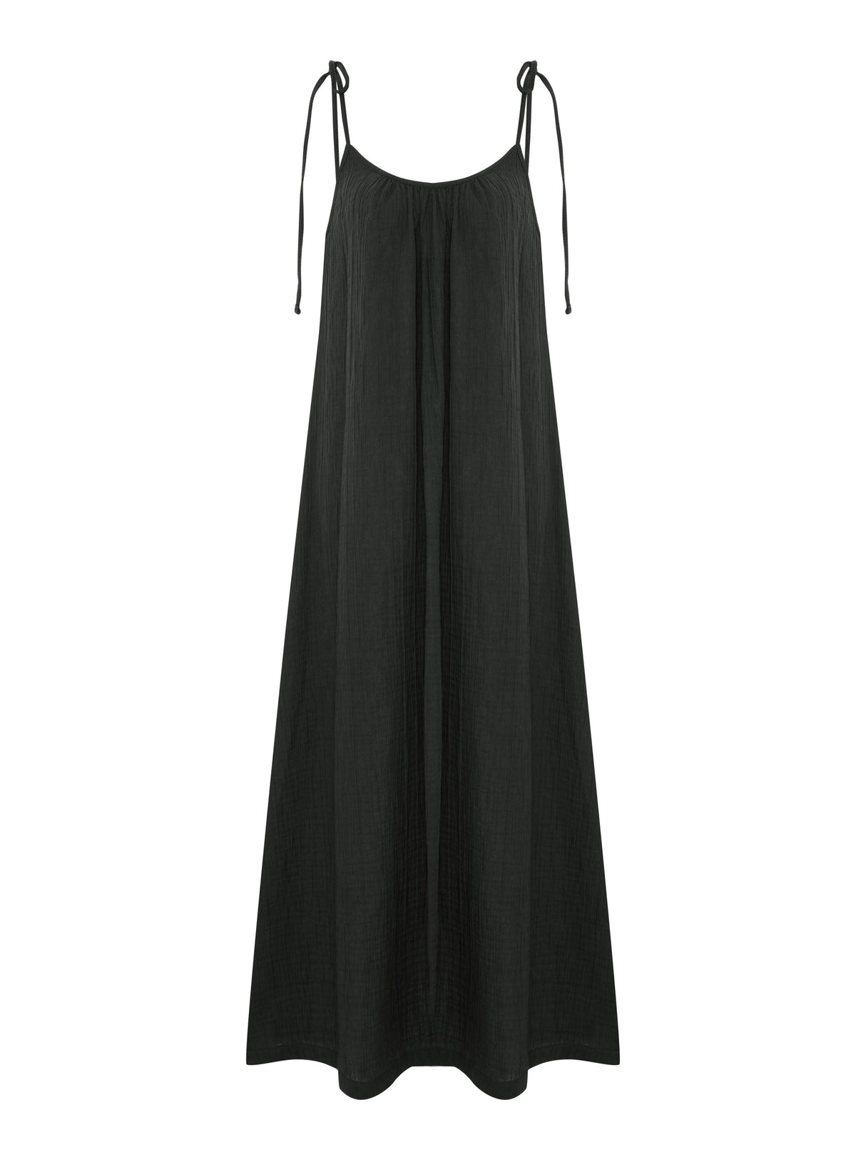 Kaya Tie Strap Maxi Dress - Charcoal - Sumiye Co