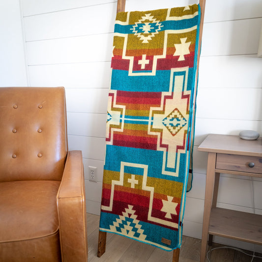 Alpaca Wool Reversible Blanket - Santa Fe 90" x 78”