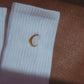 Embroidered Socks | Moon Landing ( Hi-rise French Cut )-6