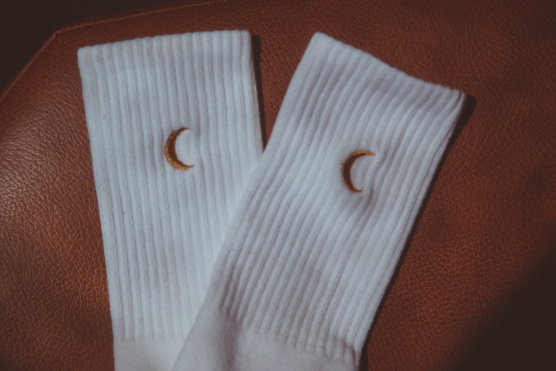 Embroidered Socks | Moon Landing ( Hi-rise French Cut )-1