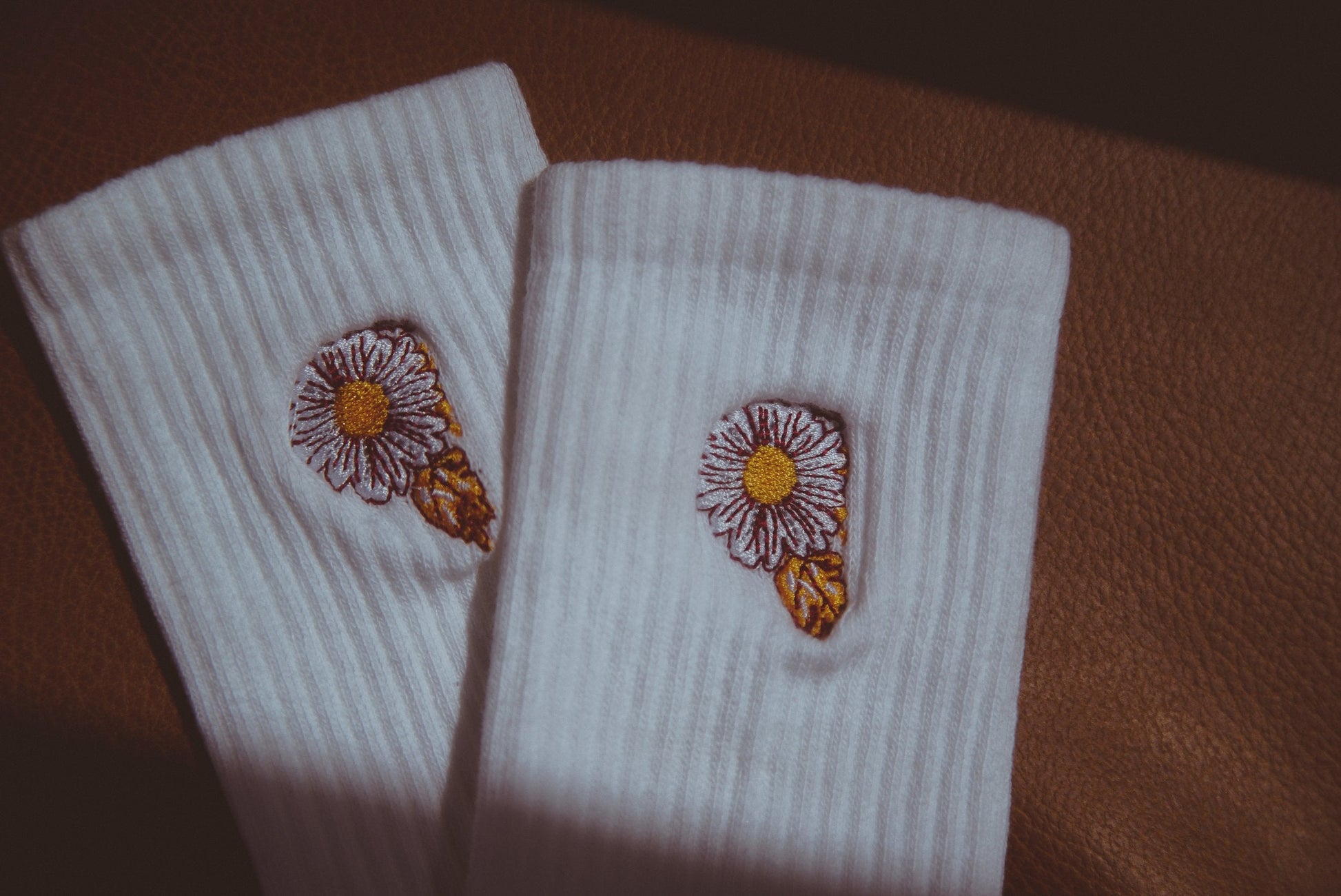 Embroidered Socks | Flower Power ( Hi-rise French Cut )-3