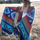 Alpaca Wool Reversible Blanket - Ocean Breeze 90" x 78”