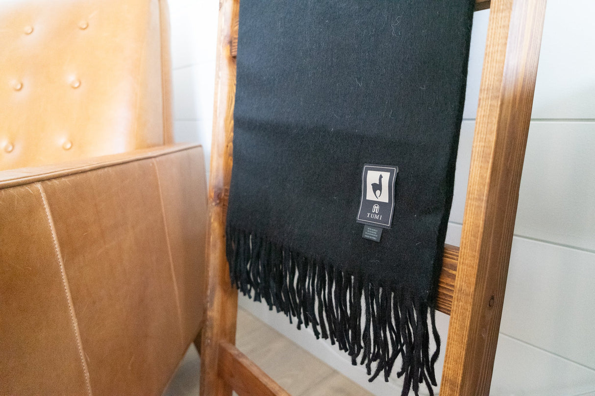 Alpaca Wool Throw Blanket - Solid Colors 72" x 56" - Sumiye Co