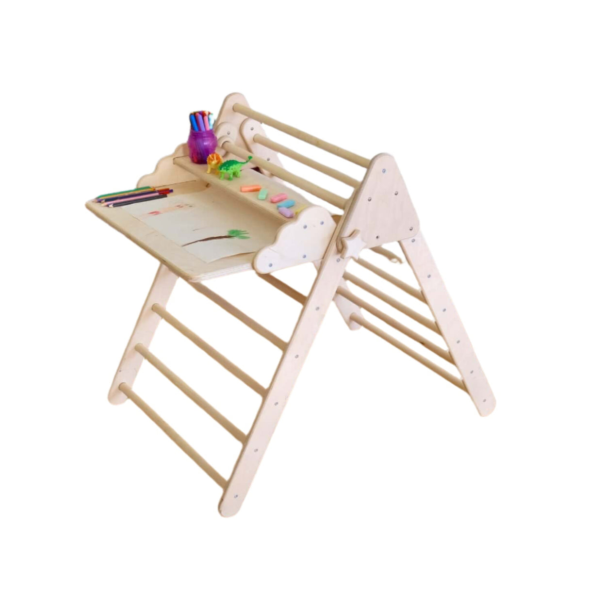 Versatile Montessori Climbing Set with Folding Table and Chair-8