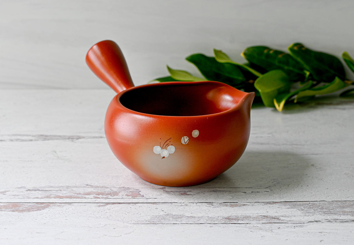 Red Flowers Matcha Bowl with Spout Set | Tea Ceremony - Sumiye Co