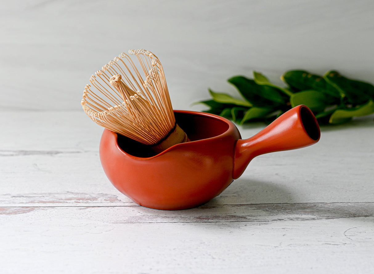 Red Flowers Matcha Bowl with Spout Set | Tea Ceremony - Sumiye Co