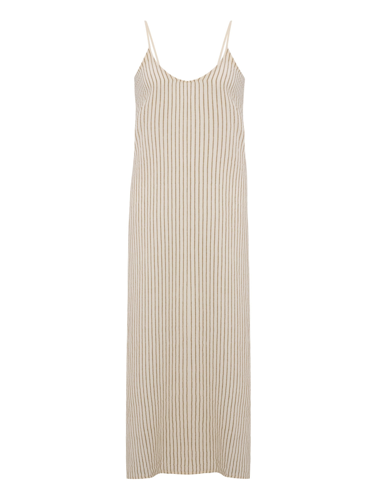 Yaz Dress - Khaki Green Stripes - Sumiye Co