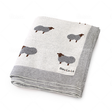 Sheep Knit Baby Blanket - Sumiye Co