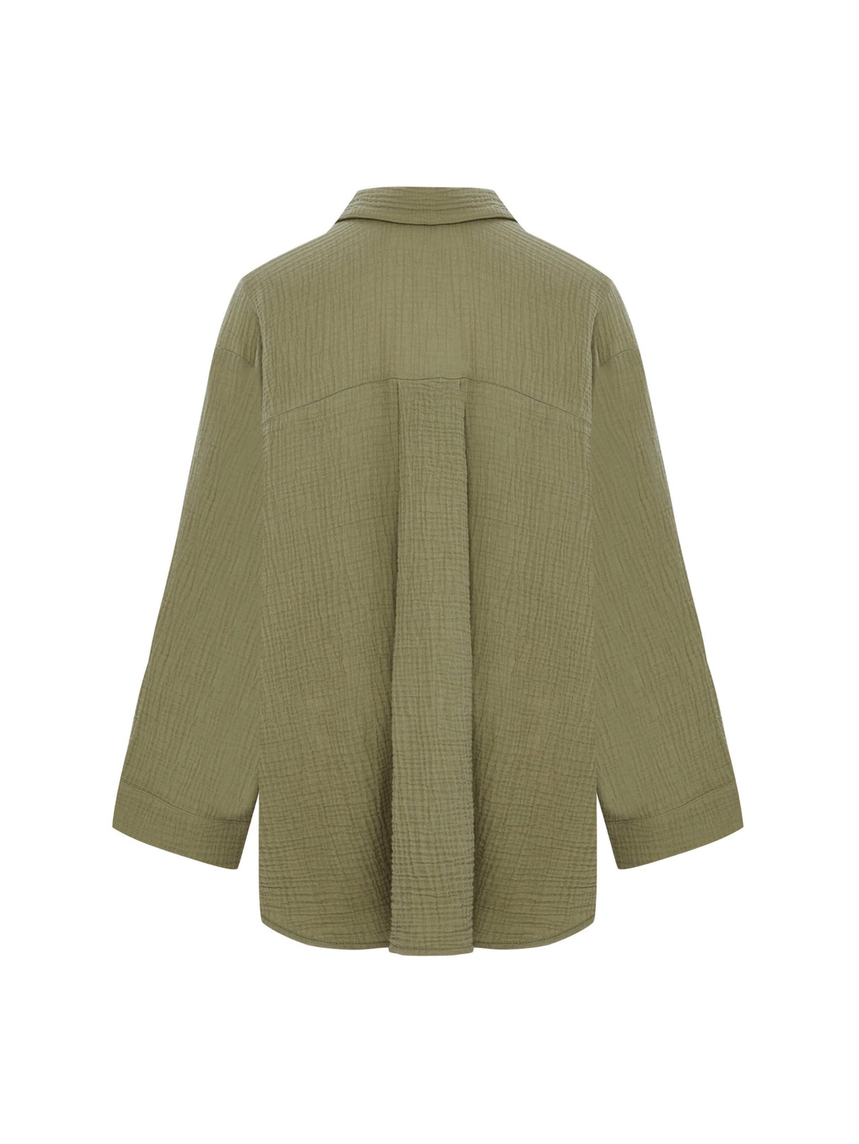 Echo Maxi Shirt - Khaki Green - Sumiye Co
