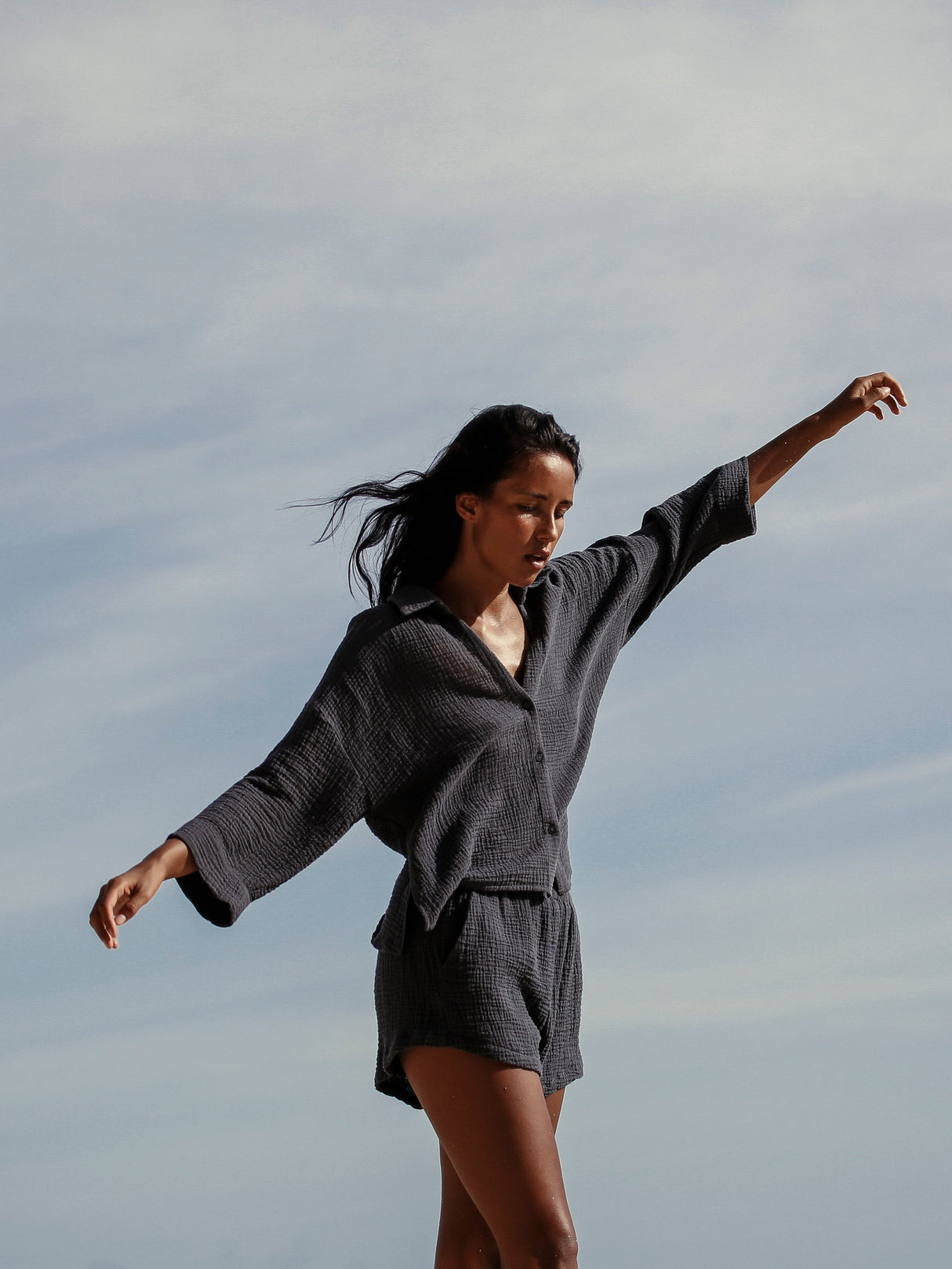 Echo Mini Shirt - Navy - Sumiye Co