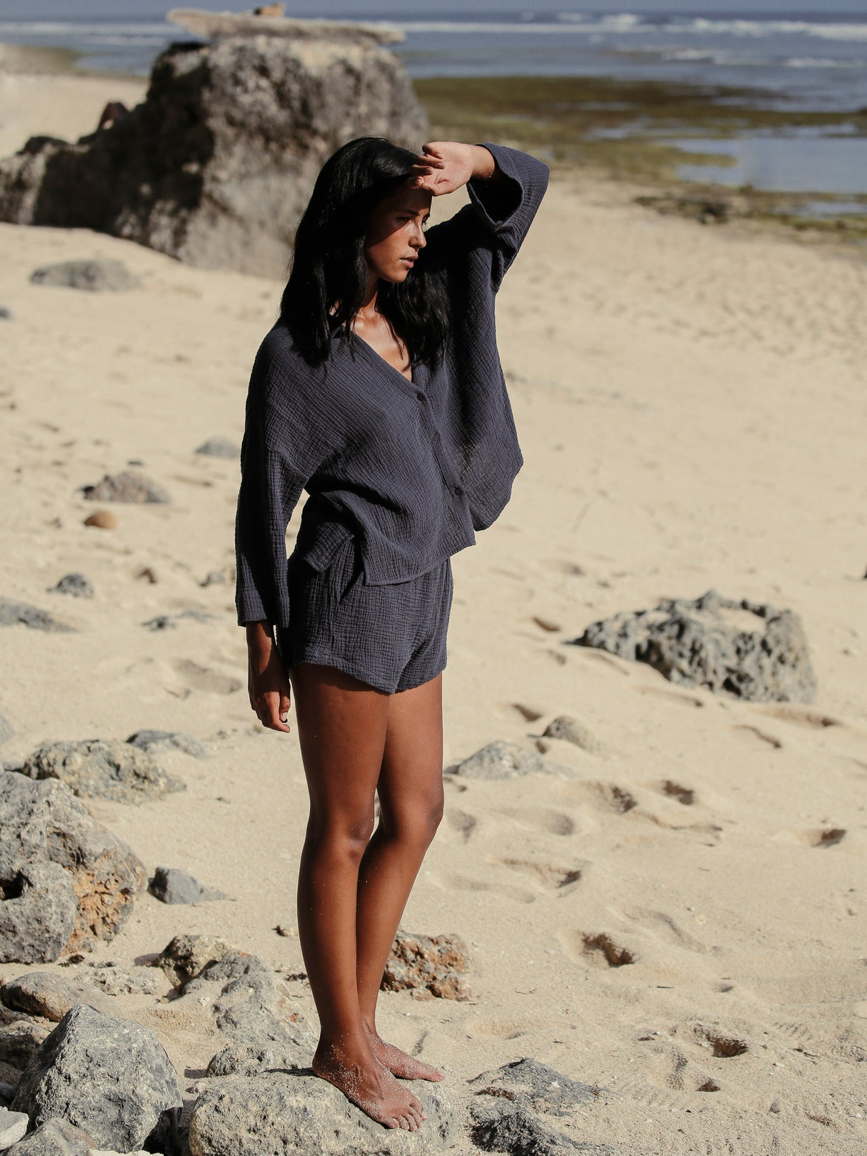 Echo Mini Shirt - Navy - Sumiye Co