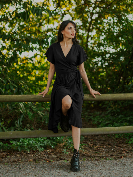 Ruffle Wrap Dress | Eclipse - Sumiye Co