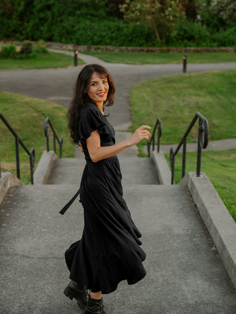 Ruffle Wrap Dress | Eclipse - Sumiye Co