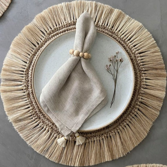 Wooden Spheres Napkin Ring - Set of 4 - Sumiye Co