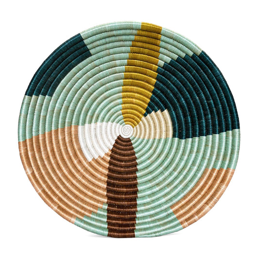 Restorative Woven Bowl - 14” Abstract Seafoam | Home Decor