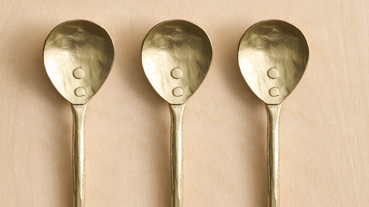 Forge Brass Small Spoons - Set of 3 - Sumiye Co