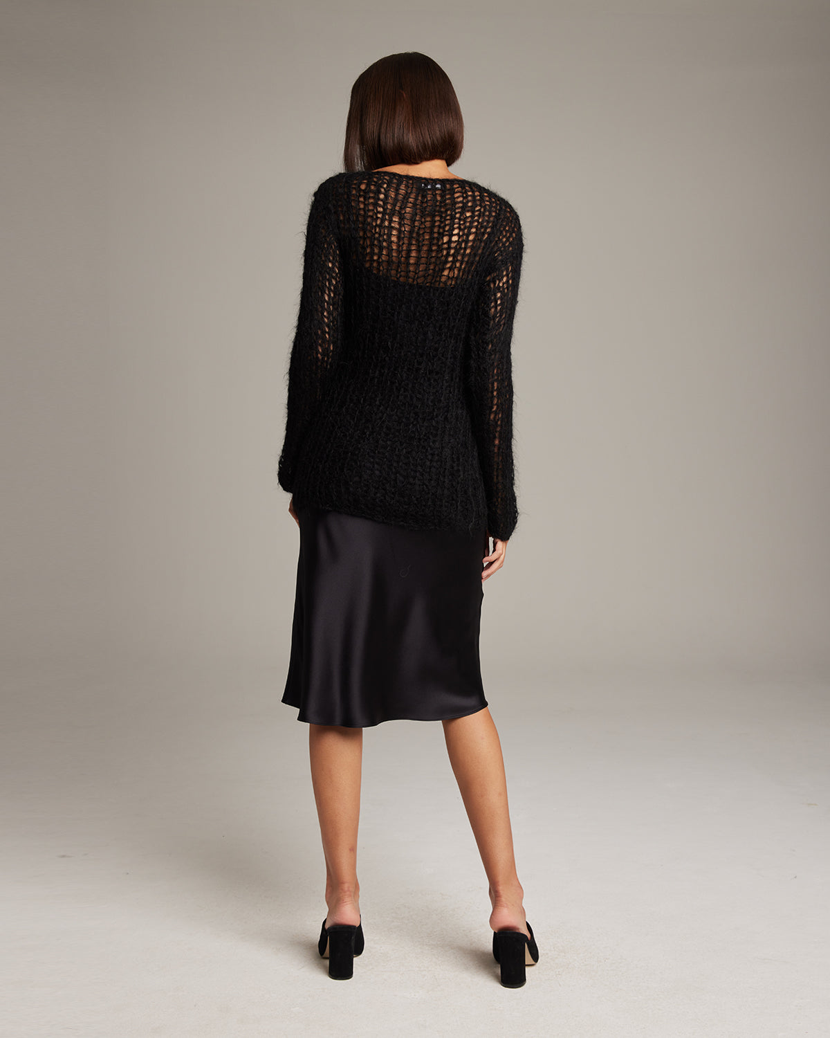 Open Mesh Boatneck Sweater - Sumiye Co