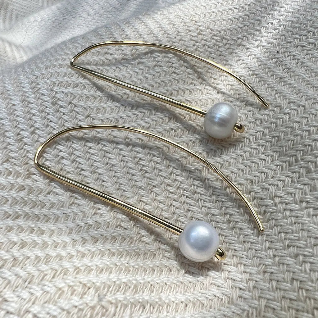 Freshwater Pearl Hook Earrings-1