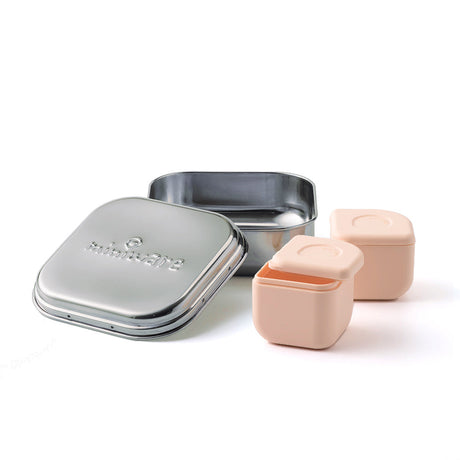 GrowBento: All Ages Bento Box - Chrome + Peach - Sumiye Co