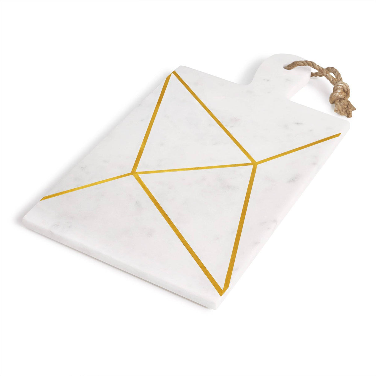 Badajoz Marble Cheese Board 18" x 10" (White & Gold) - Sumiye Co