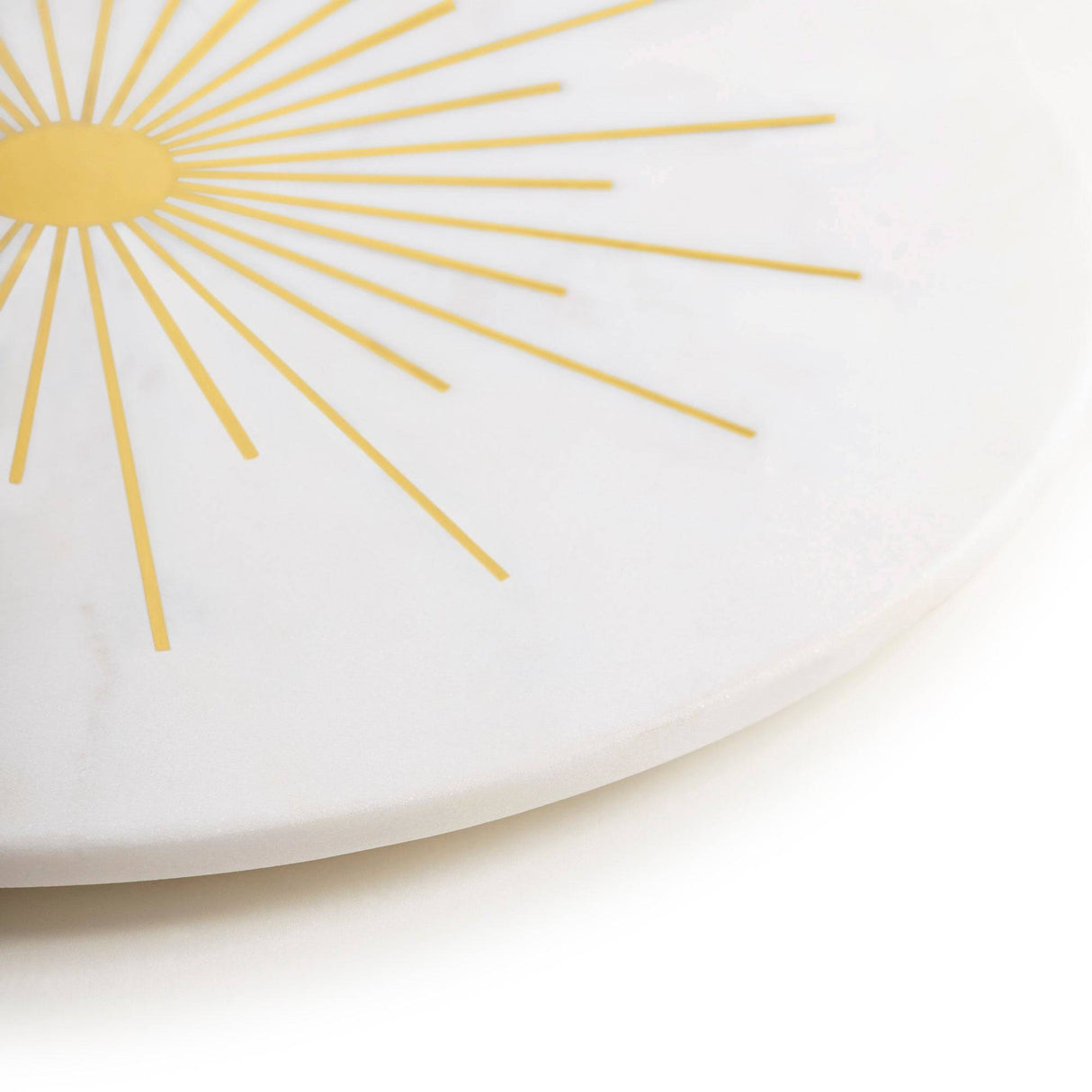 Sunshine Round Marble Cheese Board 12" (White & Gold) - Sumiye Co