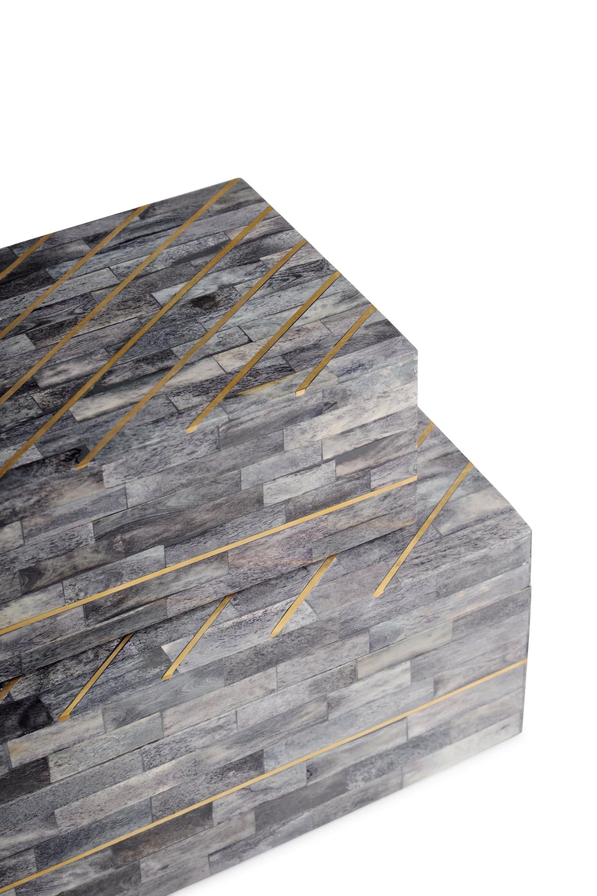 Monaco Gray Decorative Boxes, Set of 2 - Sumiye Co