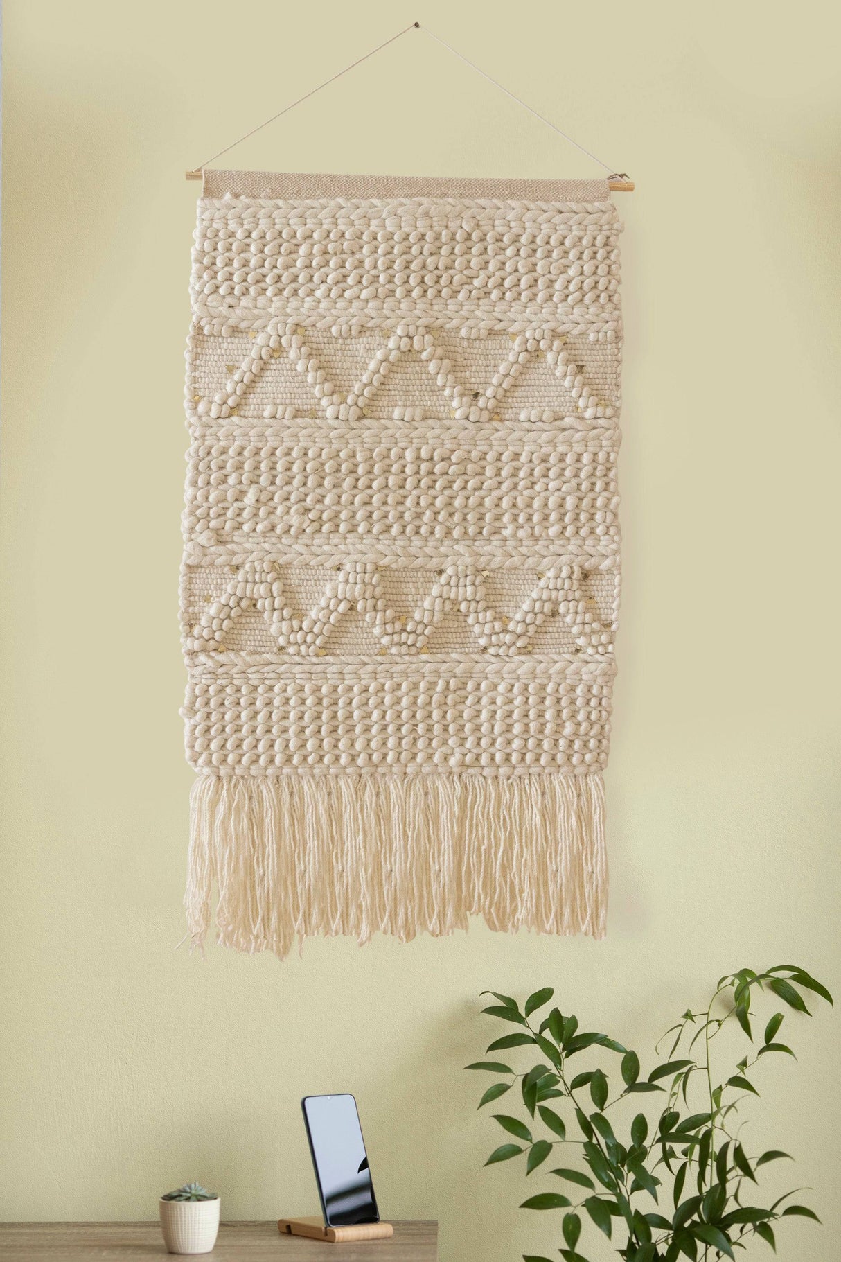 Jawani Handwoven Wall Tapestry 30" x 50" - Ivory - Sumiye Co