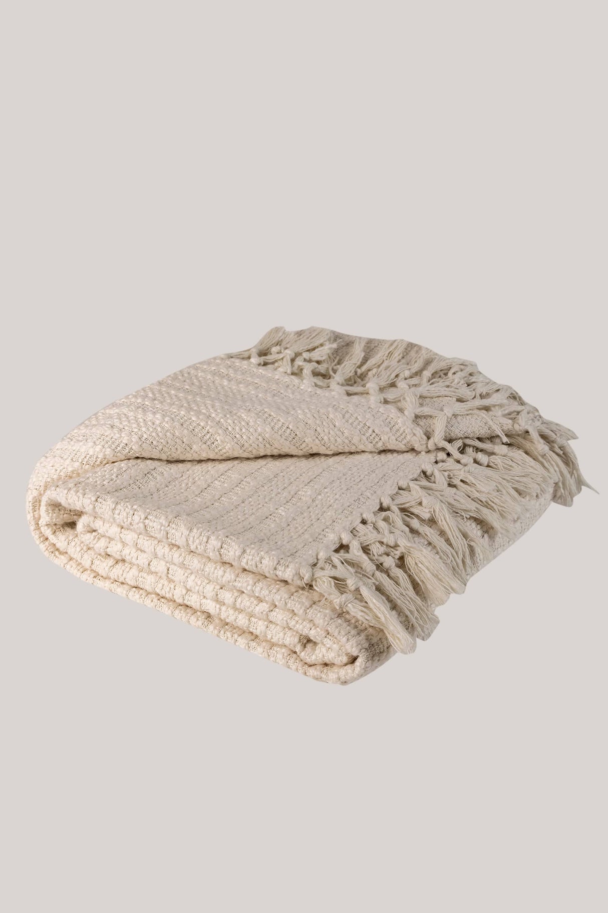Dorset Throw Blanket 50"W x 60"L - Ivory - Sumiye Co