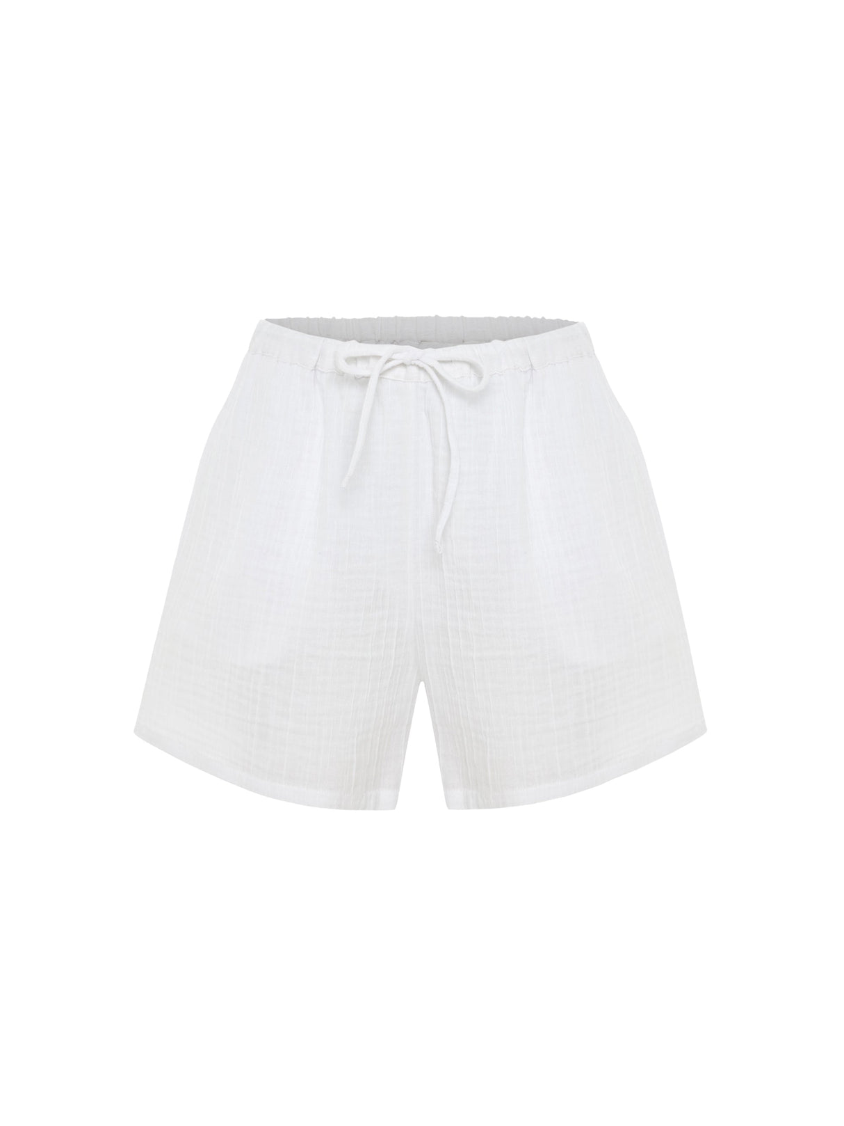 Kaya Drawstring Shorts - White - Sumiye Co