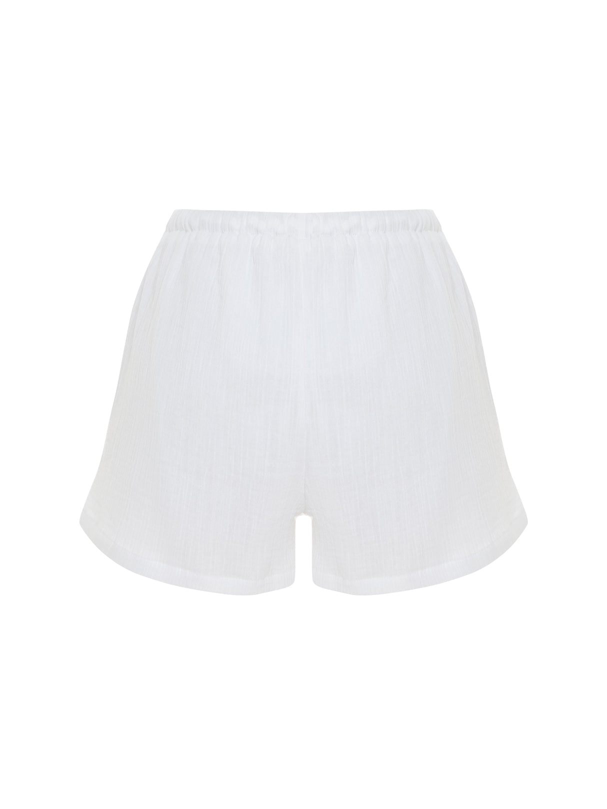 Aura Drawstring Shorts - White - Sumiye Co