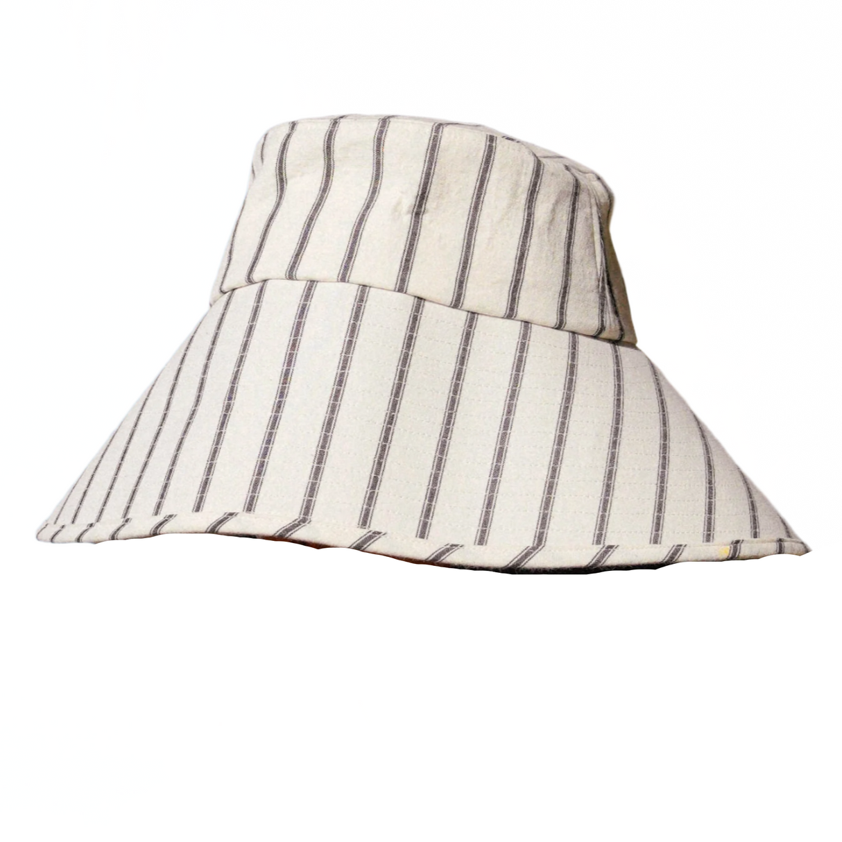 Striped bucket hat on a white background
