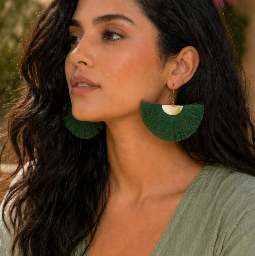 Half Moon Fan Earrings