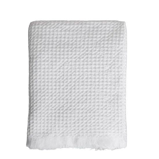 Organic Belgian Waffle Hand Towels (Set of 2) - White - Sumiye Co