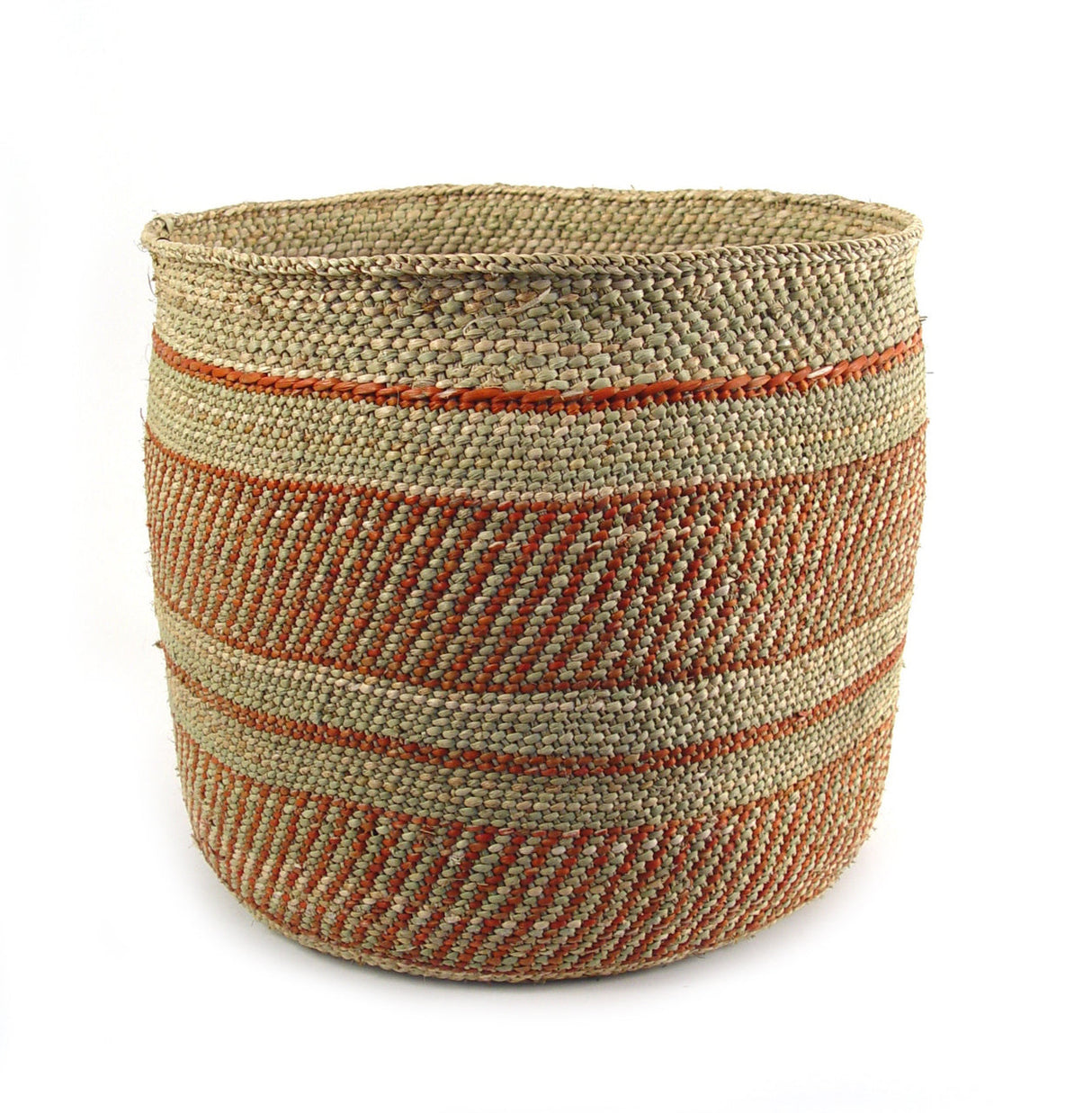 Iringa Baskets - Auburn Stripe | Woven Milulu Grass - Africa - Sumiye Co