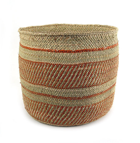 Iringa Baskets - Auburn Stripe  | Woven Milulu Grass - Africa - Sumiye Co