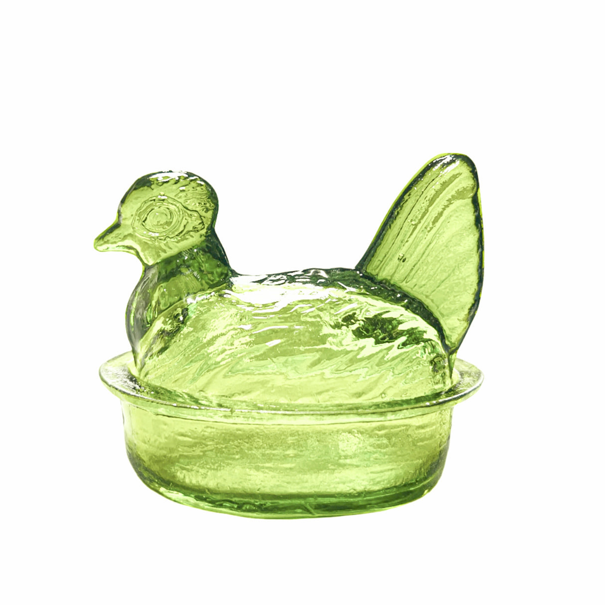 Nesting Hen Bowl & Lid - EUCALYPTUS | Hand Blown Glass - Colombia