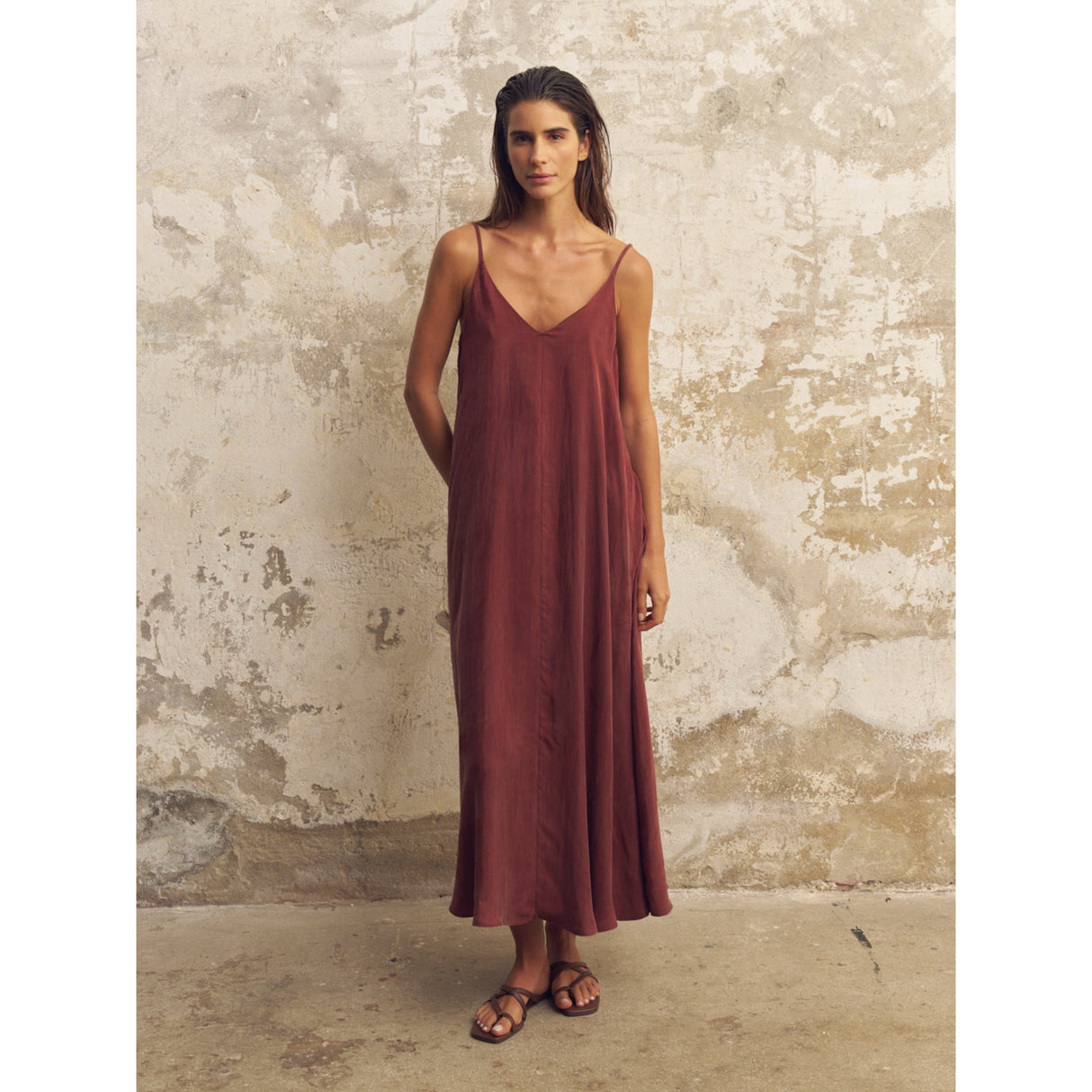Lucid Flow Maxi Dress - Burgundy - Sumiye Co